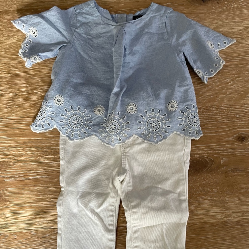 BabyGap Chambray Shirt and White Jeans